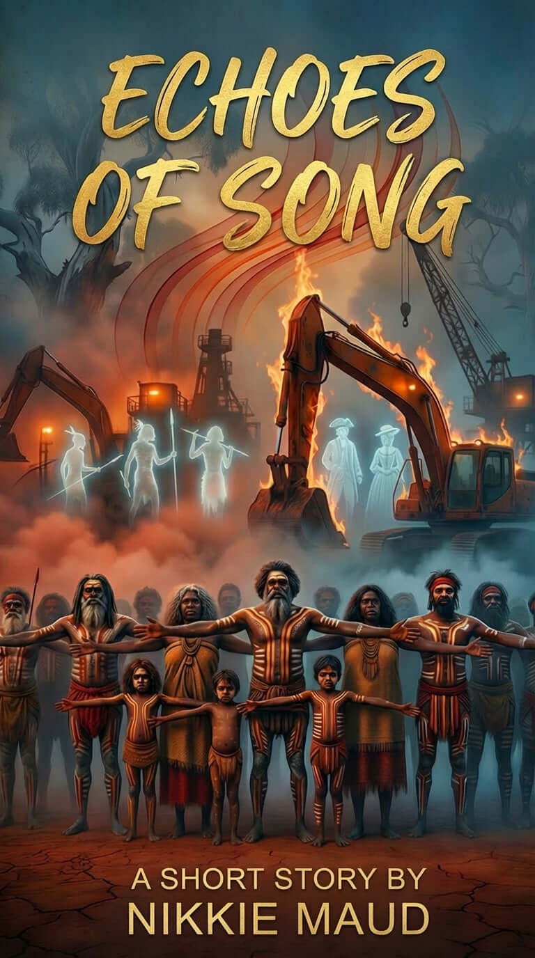 Cover image of Echoes of Song ebook by Nikkie Maud, depicting a powerful scene of art and memory.